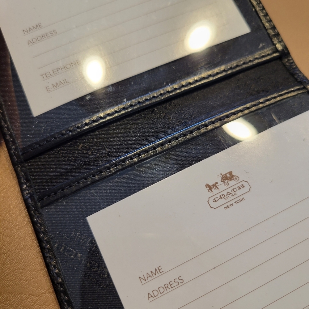 Vintage Coach Pass Case Leather Bifold Commuter Pass Leather Black Like New - Picture 5 of 7